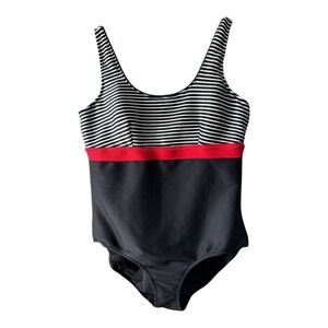 Lands' End One Piece Swimsuit Striped Red White Blue Size‎ 18